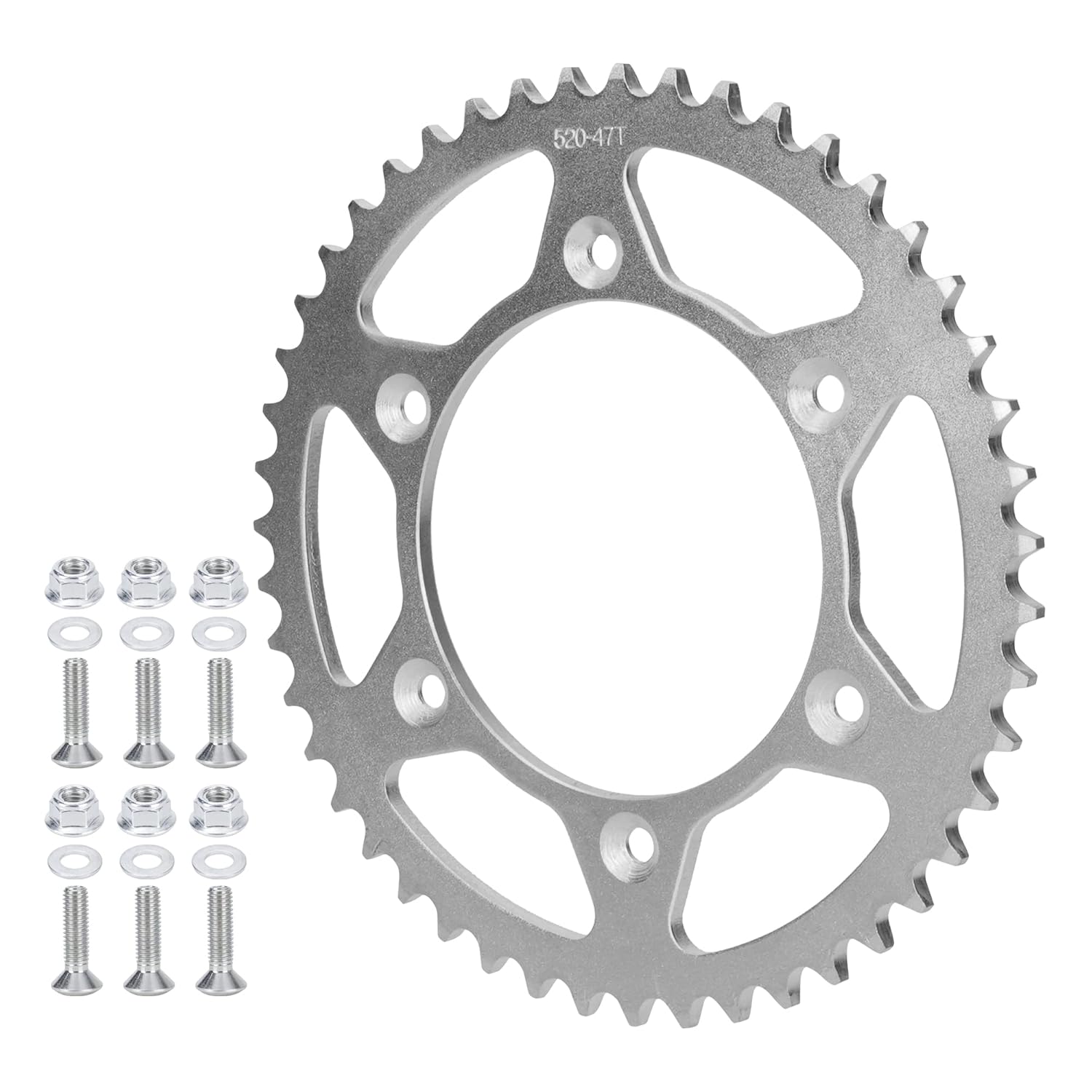 6 Holes Sprockets 520 47T Teeth 125mm Rear Drive Sprocket for 19942018 250 450 125