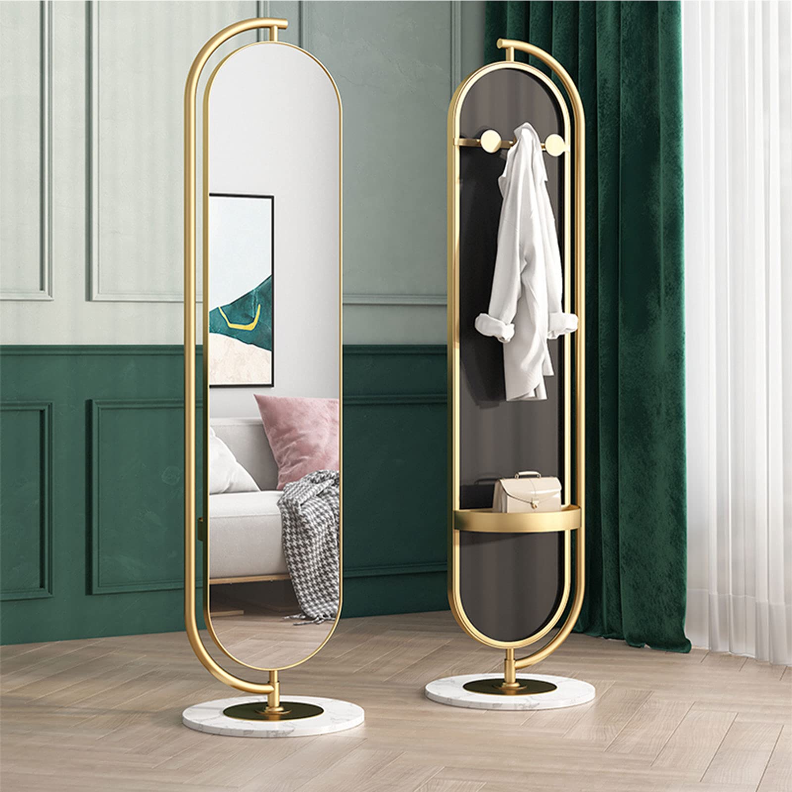 dress mirror design KAEVION Antique Golden Full Length DressingMirror Floor StandingMirror