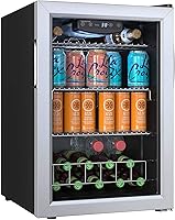 EdgeStar BWC91SS 17-Inch Beverage Cooler: 80 Can Capacity, Cools to 38°F, Stainless Steel Door, Reversible Hinge