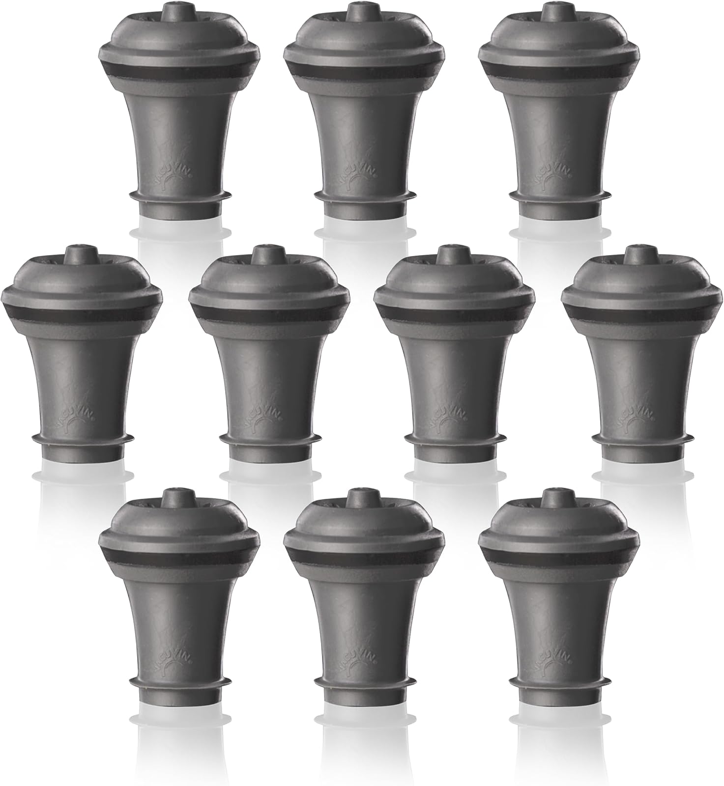 Vacu Vin Wine Stopper, 10-Pack Vacuum Wine Bottle Stopper, Cork Alternative