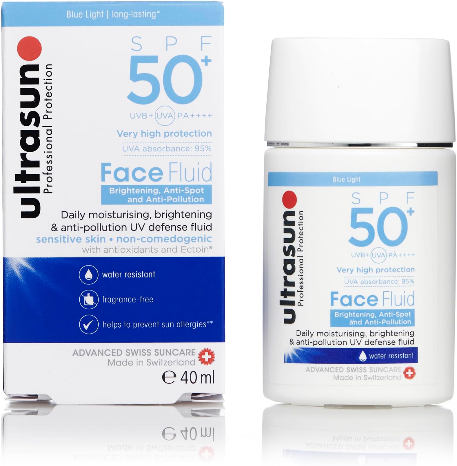 ULTRASUN FACE FLUID BRIGHT&ANTI POLL SPF50+ 40ML
