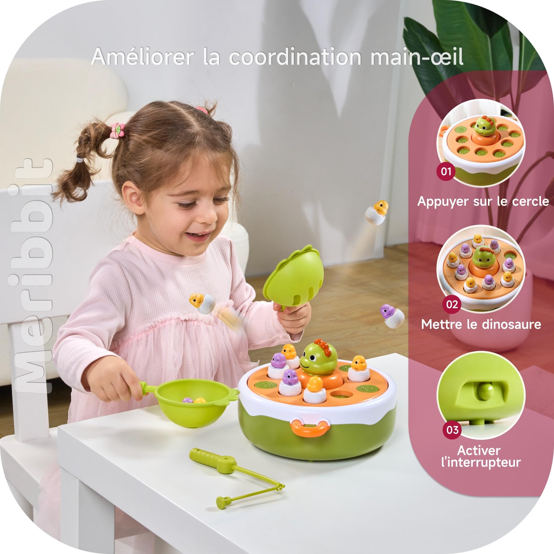 Jeux Montessori, Peche a la Ligne 4 en 1 Conception de Rebond et de Musique Convient aux Enfants de 2, 3, 4, 5 Ans et Plus, Kidy Jeu Magnetique Learn Concentration