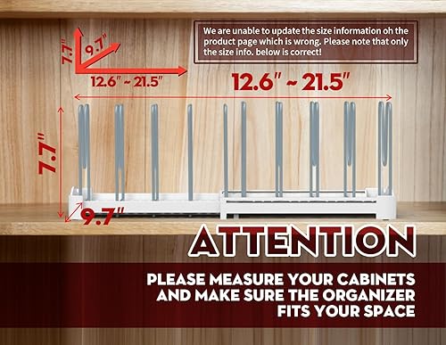 Miniatura 2 de EVERIE GS02SS - Organizador ajustable para tapas de ollas, moldes de pasteles, tablas de cortar, alfombrillas, utensilios de cocina, GS02SS, 7.7