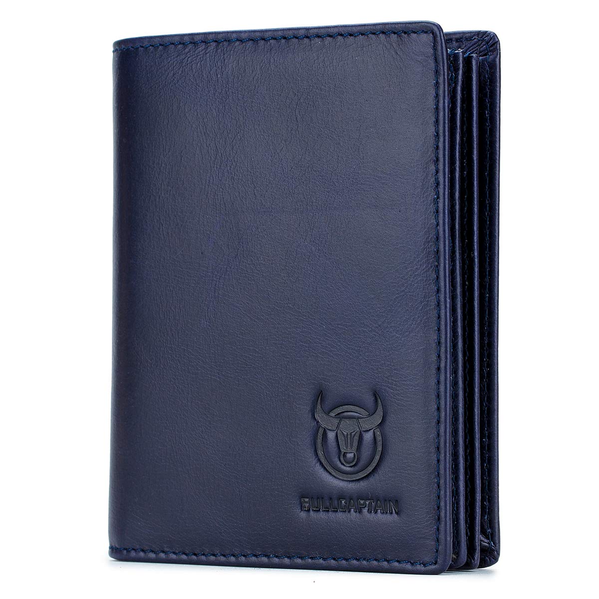 BULLCAPTAIN RFID Blocking Bifold Wallet For Men Genuine Leather Extra Capacity Mens Bifold Wallet With Widening Design QB027