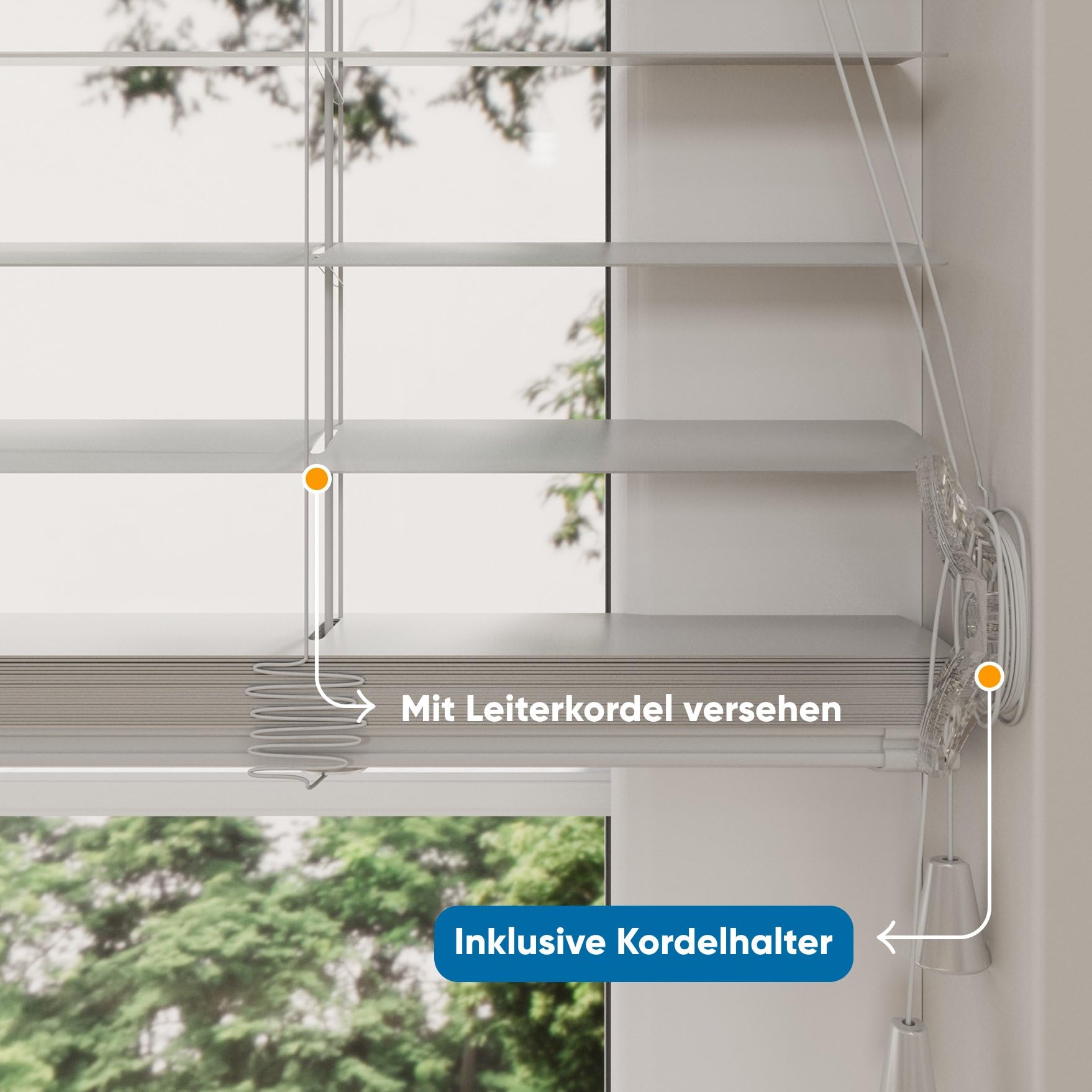 DTCH® Aluminium Jalousie innen, grau, 80 x 180 cm