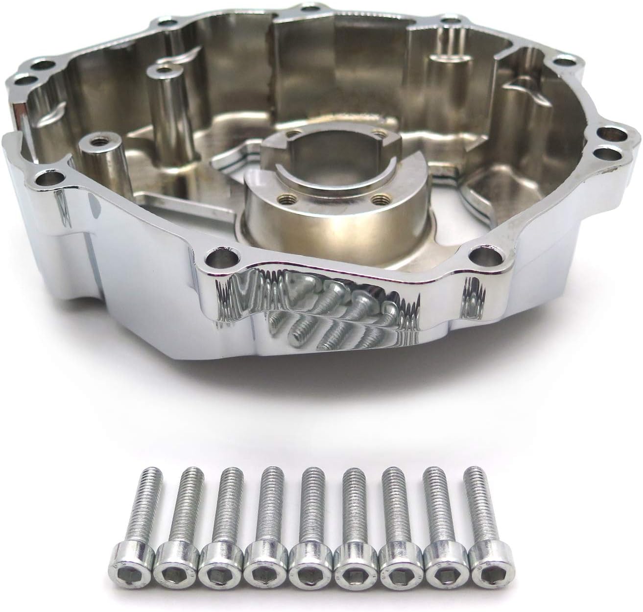 HTTMT Chrome Left Engine Stator Cover See Through Compatible with Hond 2008-2011 CBR 1000RR w/gasket