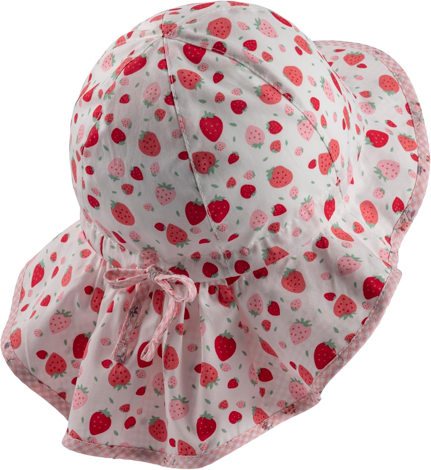 Sterntaler Strawberry Hat with Neck Protection and Ribbon for Girls