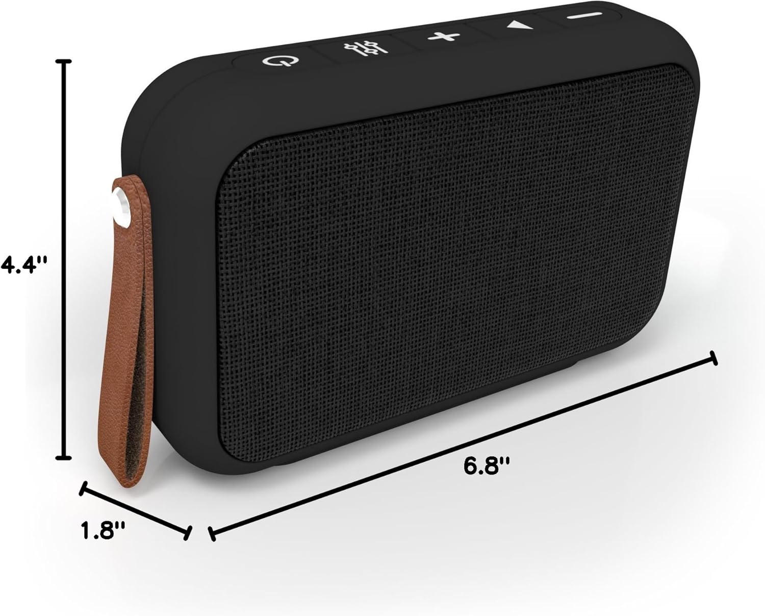 Tzumi Studio Series Speaker– Rectangular Waterproof Bluetooth Fabric Speaker – Add Powerful Sound and Ambiance to Any Room – Black