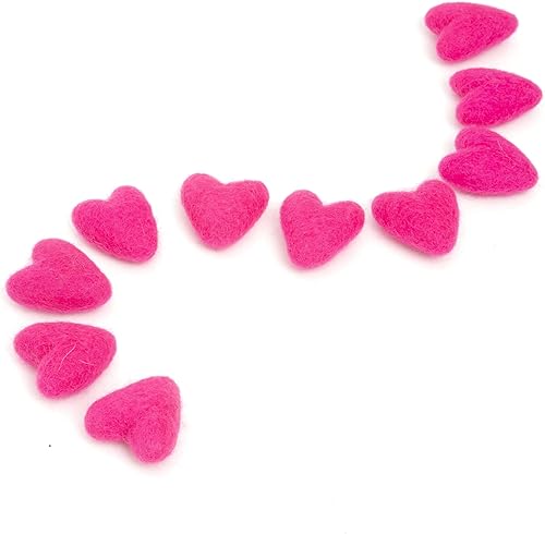 Miniatura 7 de Glaciart One Corazones de fieltro de color rosa oscuro, fieltro de aguja y aceites esenciales, hechos a mano en Nepal con lana de Nueva Zelanda 100%