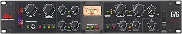 dbx DBX676FX Tube Mic PreAmp Channel Strip with Compressor, Limiter, and 3-Band Parametric EQ, VU Meter, XLR and 14 inputs. Rack Mountable 2U. Black