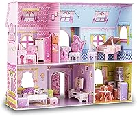 Vista 1 de WISESTAR Rompecabezas 3D de castillo de princesa grande, kits de casa de muñecas para niñas, 92 piezas de casa de cuento de hadas con muebles