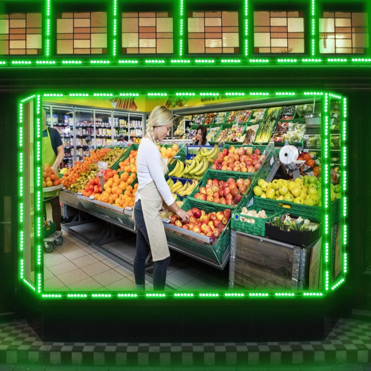 Upgraded LED Storefront Lights, 40 Ft 80 Pieces Waterproof Window Light 4 Sets 5054 Green LED Lighting Module Storefront Strip Lighting for Business Store Light Advertising Signs