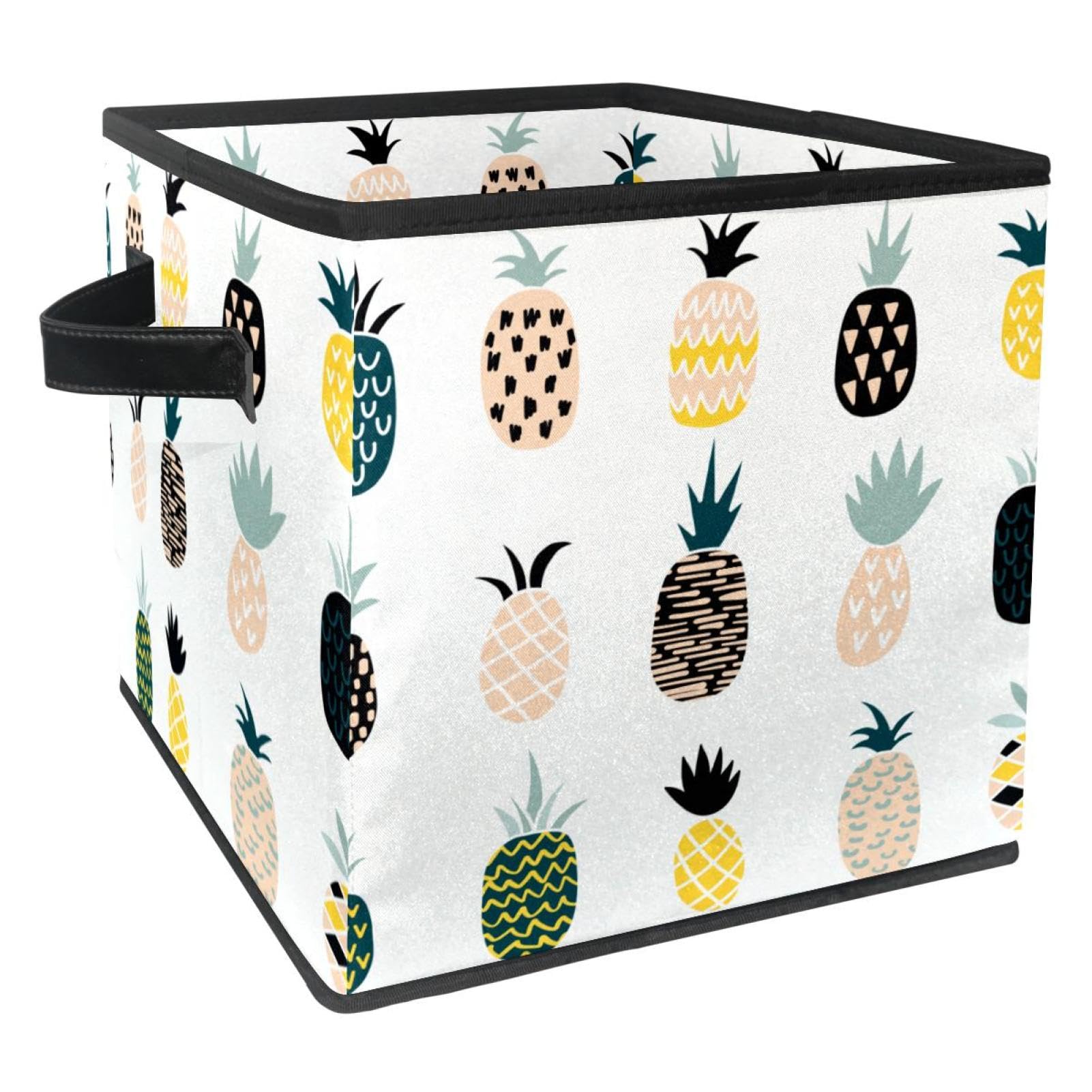 Boîte de rangement en tissu cube avec poignées pour organiser la chambre
