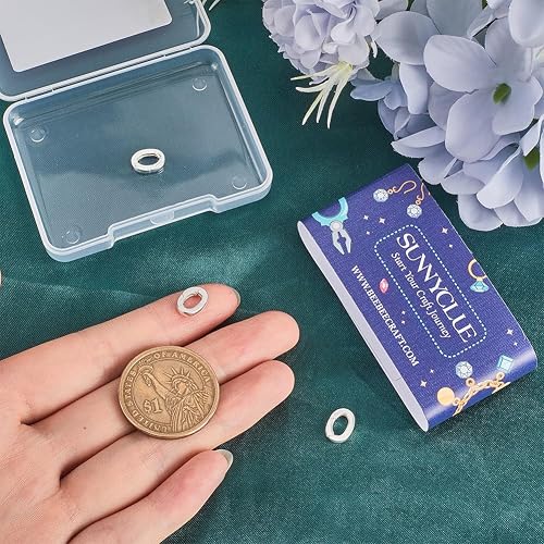 SUNNYCLUE 1 Box 3 Stück 10mm 925 Sterling Federring Clips Federtorring Großpackung Silberne Runde Karabiner Clip Verschlüsse Geldbörsen Karabinerhaken O Ringe Zur Schmuckherstellung Schlüsselanhänger - 3