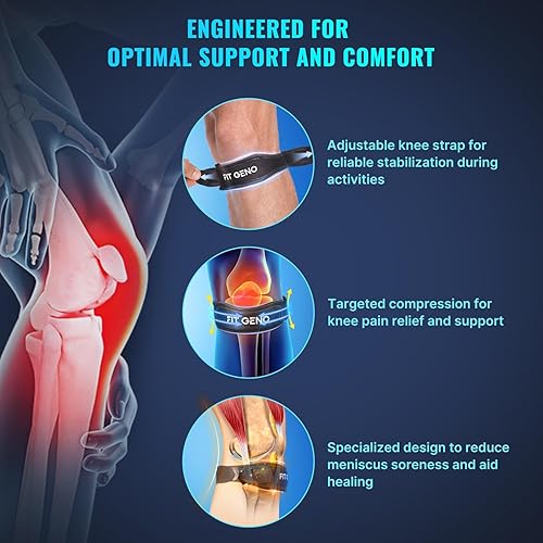 Miniatura 2 de Correa para la rodilla soporte para tendón de rótula paquete de 2 soportes de rodilla para aliviar el dolor para hombres, mujeres y jóvenes, todos