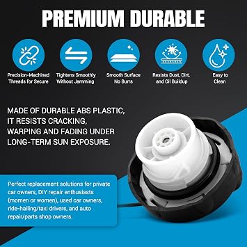 Gas Cap Replacement for 03-20 Jeep Wrangler JK, for 03-06 Jeep Wrangler TJ, for Ram 1500 2500 3500, for Fiat 500, for Chrysler 200/300/Town and Country/Sebring and More. Replaces 52124512AA 52100552AG