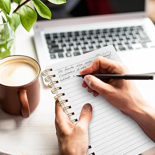 Miniatura 7 de Greenery - Cuaderno de espiral de 80 hojas A5, hojas de eucalipto de acuarela, cuaderno de rayas universitarias, encuadernación fuerte de doble