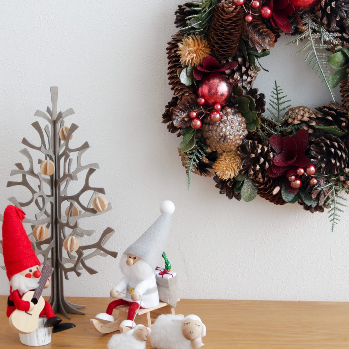 Amazon.co.jp: 2024 Christmas Wreath, For Entrance Door, Natural
