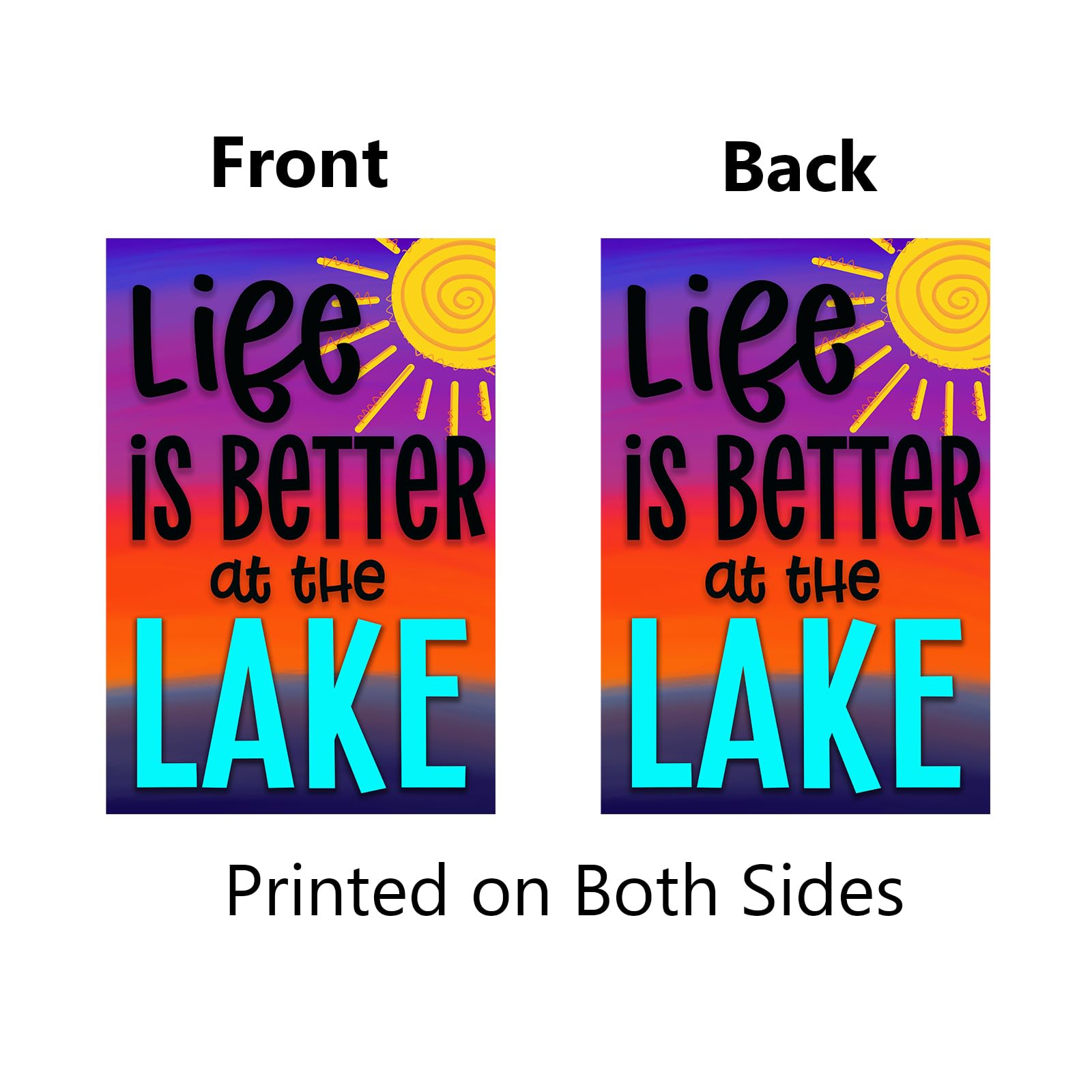 Bandera de jardín Life Is Better At The Lake de 12 x 18 pulgadas de doble cara para verano, puesta de sol y lago, bandera de jardín junto al lago, decoración Bandera de jardín Life Is Better At The Lake de 12 x 18 pulgadas de doble cara para verano, puesta de sol y lago, bandera de jardín junto al lago, decoración