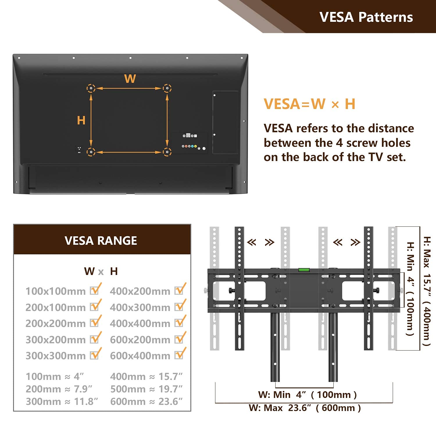 TAVR Mobile TV Stand Rolling TV Cart Floor Stand with Mount on Lockable
