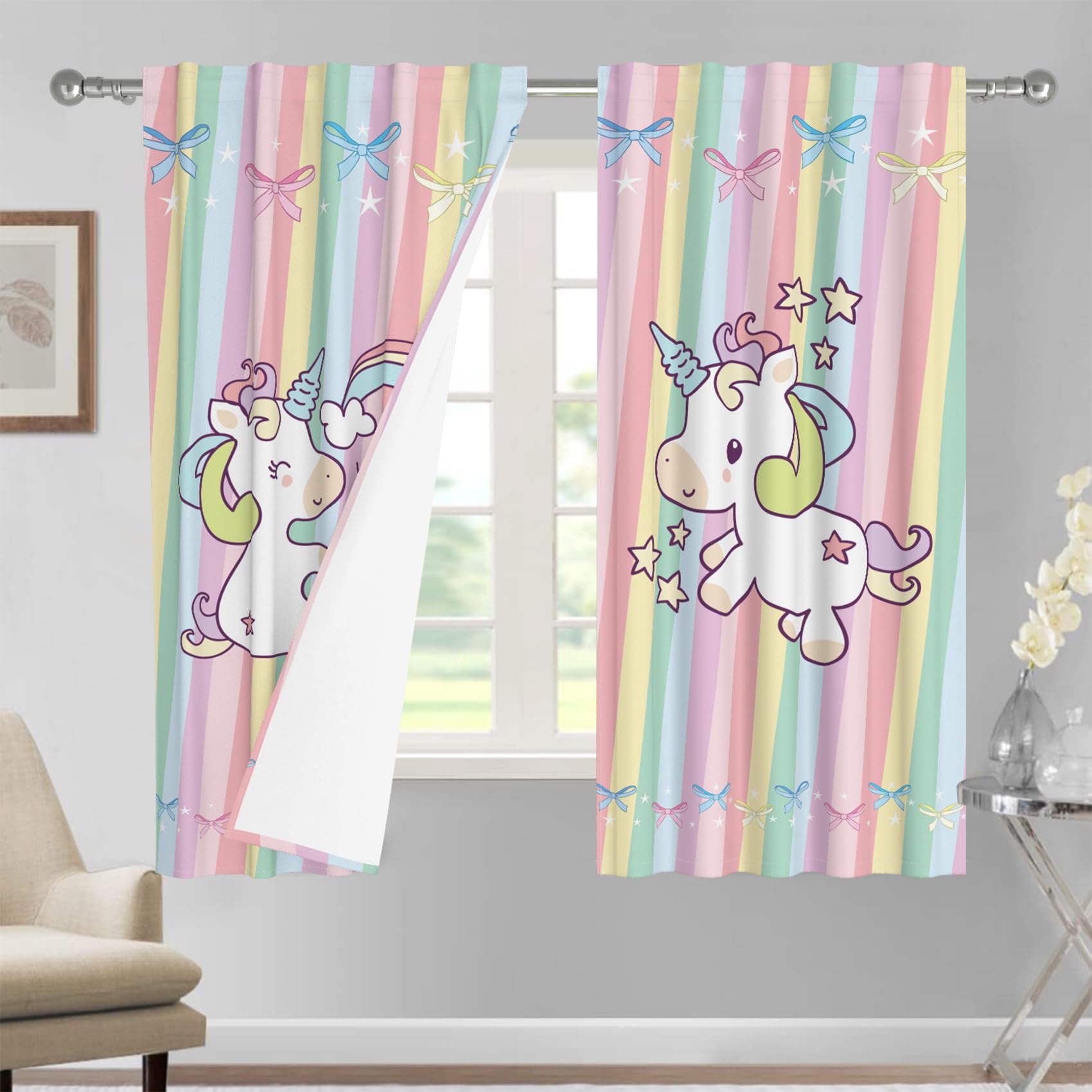 Kzzfqxb 132x214cm Pink Curtains 2 Panels - Image 3