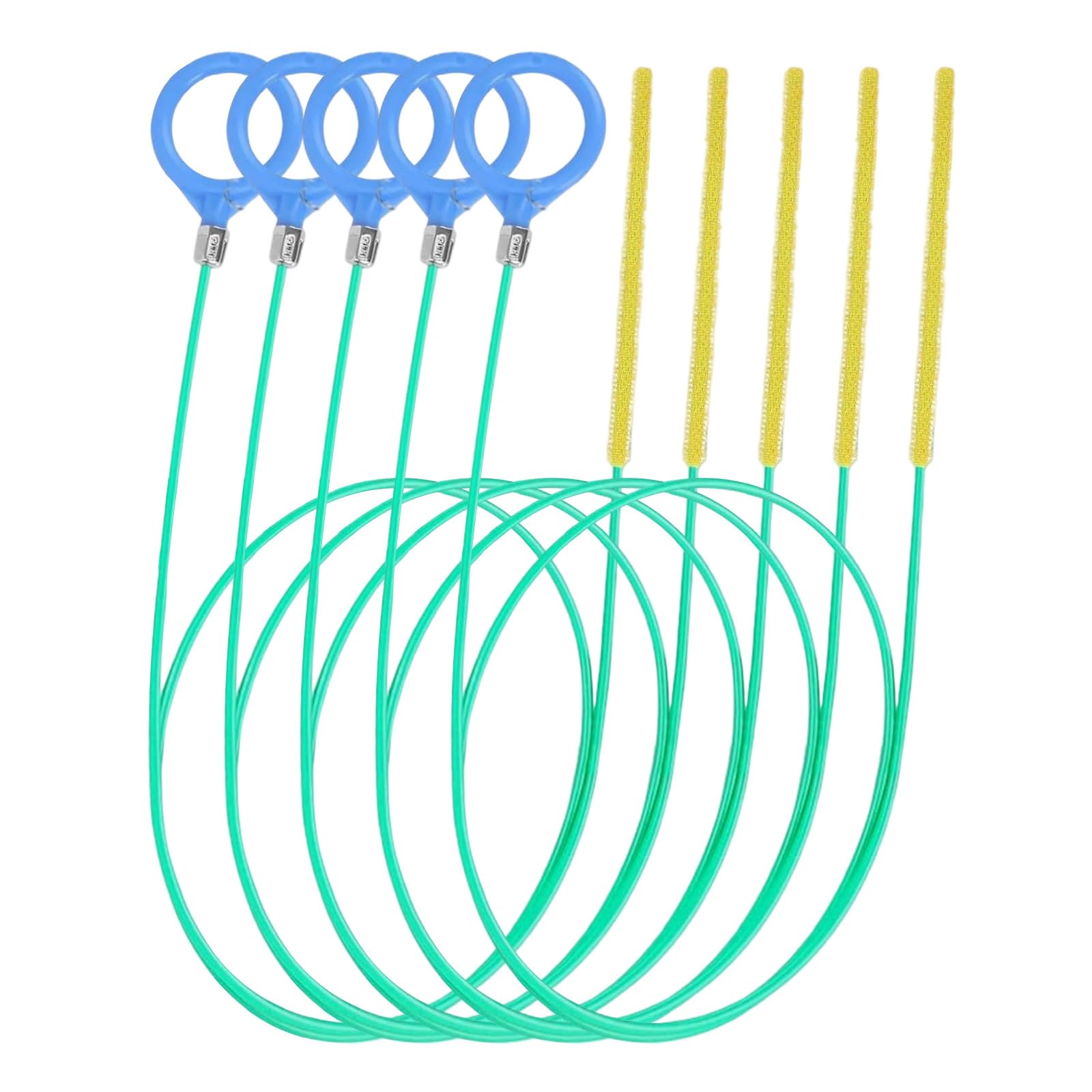 Kalttoy Multicolor 5Pcs Heavy Duty Drain Auger Snakes 51Inch Flexible Nylon Coated Design Unclogs Deeply Blockages In Bathroom Kitchen Pipes Stainless Steel Drain Auger