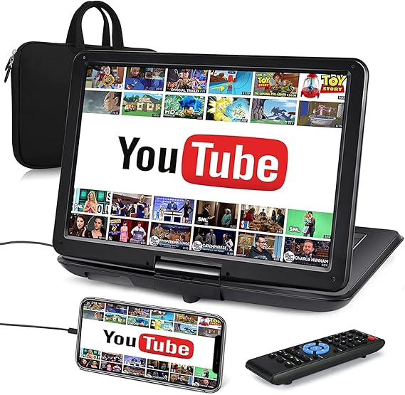 NAVISKAUTO 18" Portable DVD Player with 16" Large Screen, HDMI Input, 6