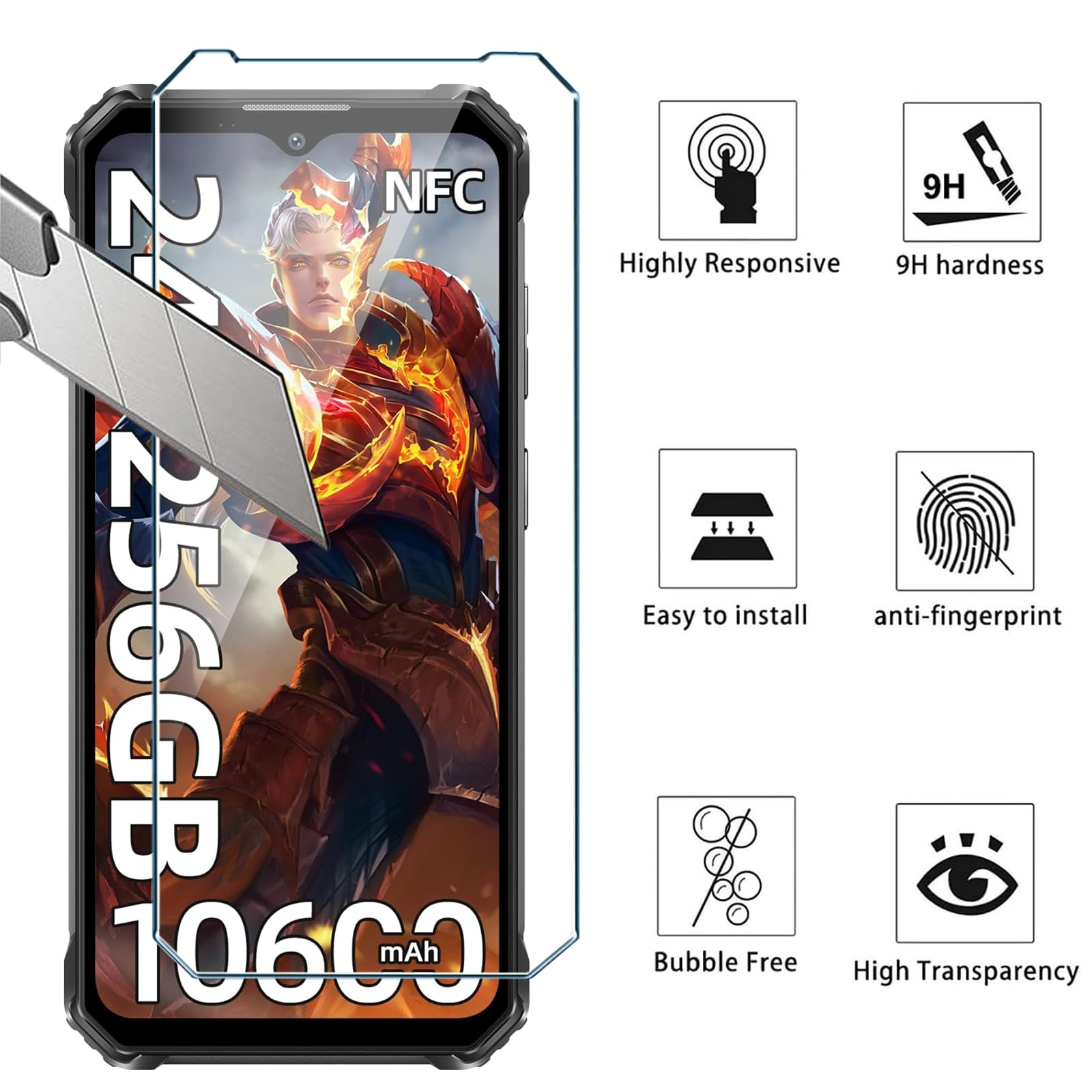 Xianyun 2 Pezzi Pellicola Vetro Temperato per Oukitel C60/Oukitel C60