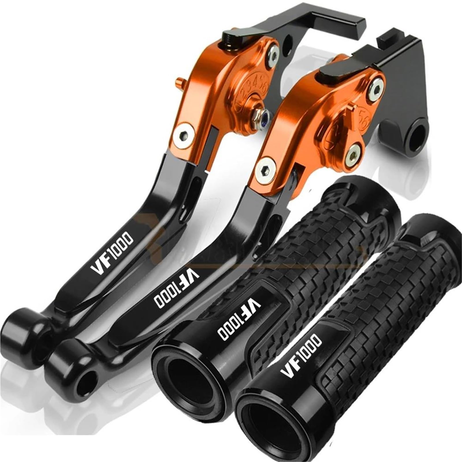 Tgvselpj Orange 1 Motorcycle Part Folding Extendable Brake Clutch Levers Motorcycle Accessories Parts Adjustable Handle For H-Onda Vf1000 1997-2004(Orange 1)