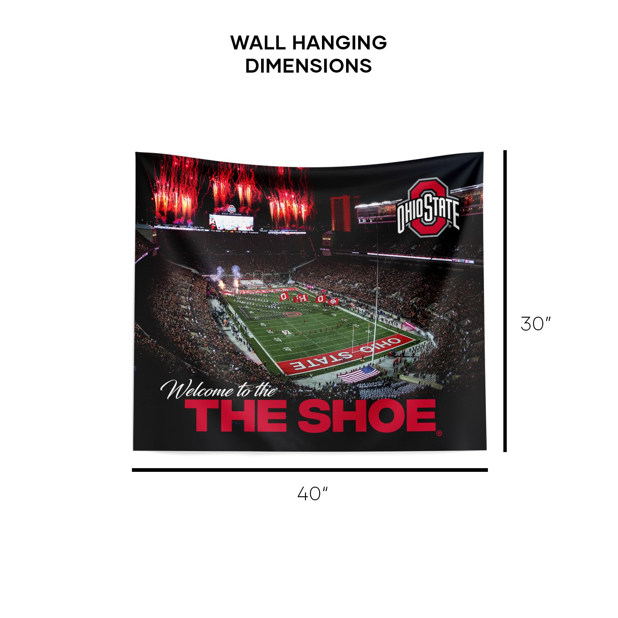 Northwest NCAA Ohio State Buckeyes Wandteppich, 86,4 x 101,6 cm, The Shoe