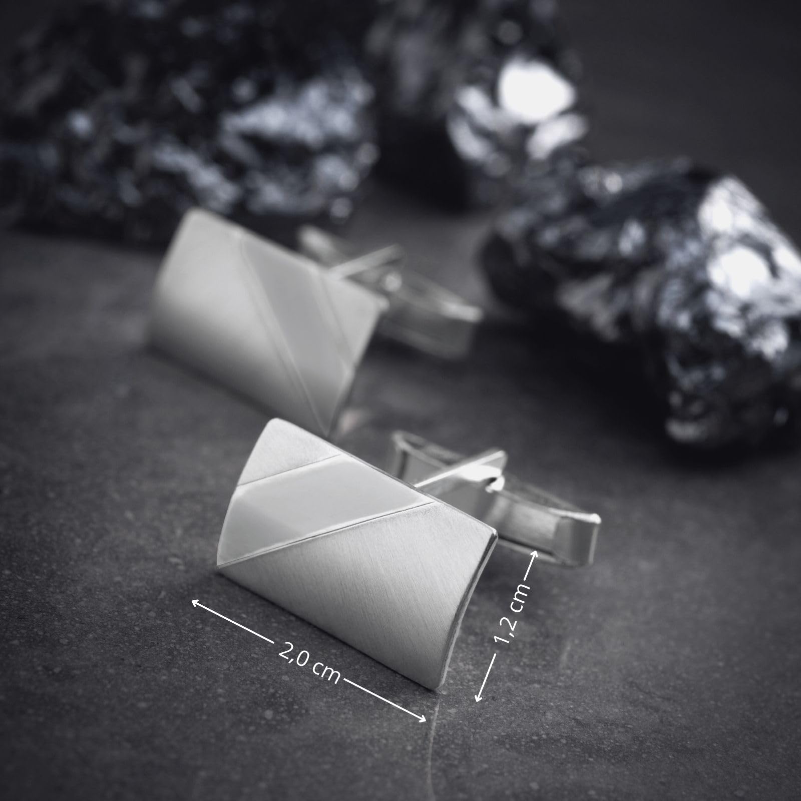 Gemelli Da Polso In Argento 925 Da Uomo Con Moderno Design Superficie