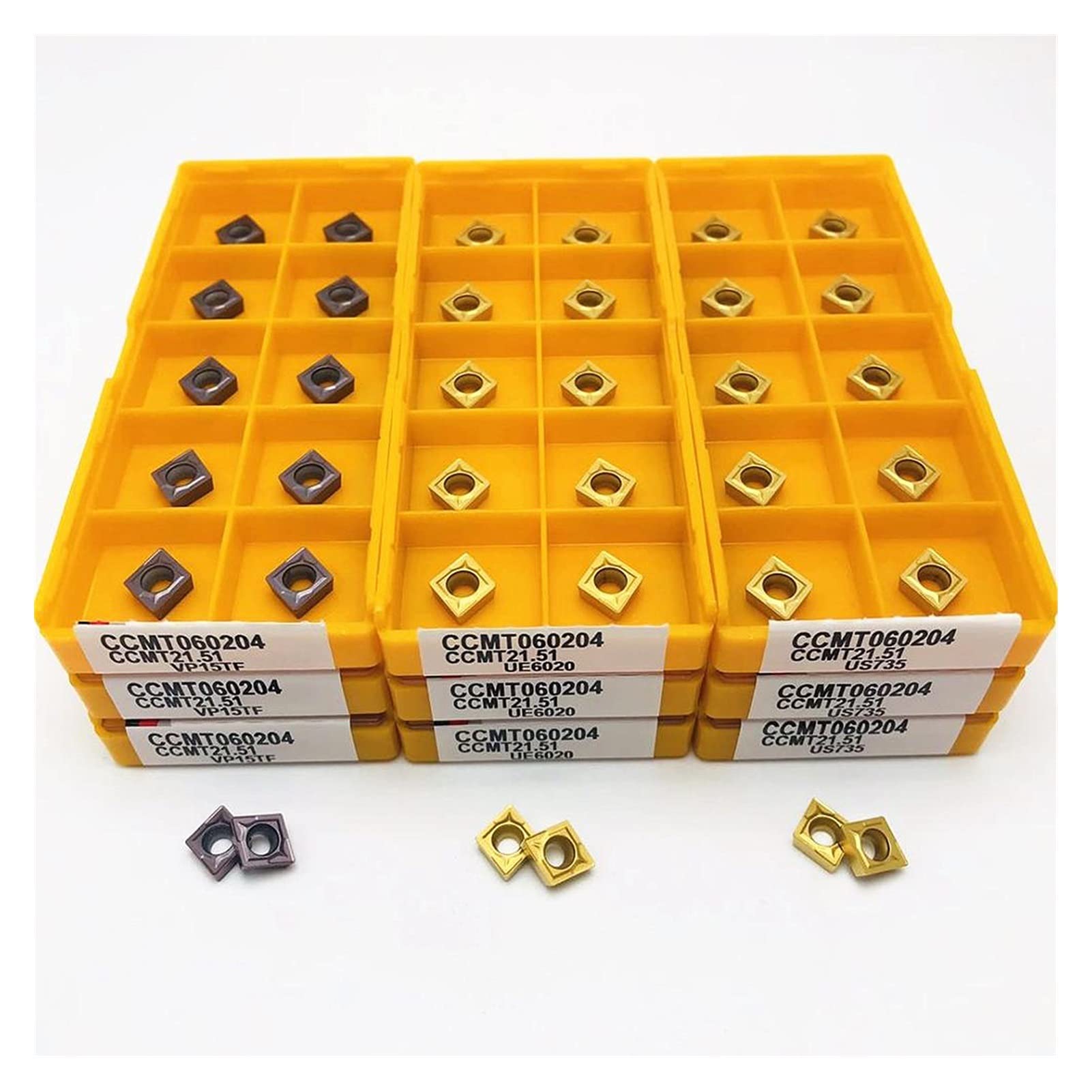 10 Inserts Carbure CCMT09T304 VP15TF - Pour Tournage Fraisage Acier Et Inox