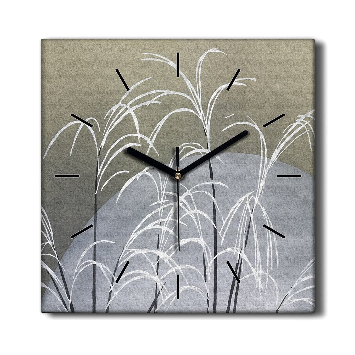 Horloge sur toile 30x30 cm Plantes Neige déco salon moderne