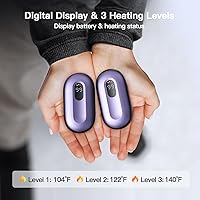 Vista 10 de coldSky Hand Warmers Rechargeable 2 Pack, Magnetic Electric Hand Warmer with Digital Display, Reusable Handwarmers Heat Up to 140℉, Portable Pocket