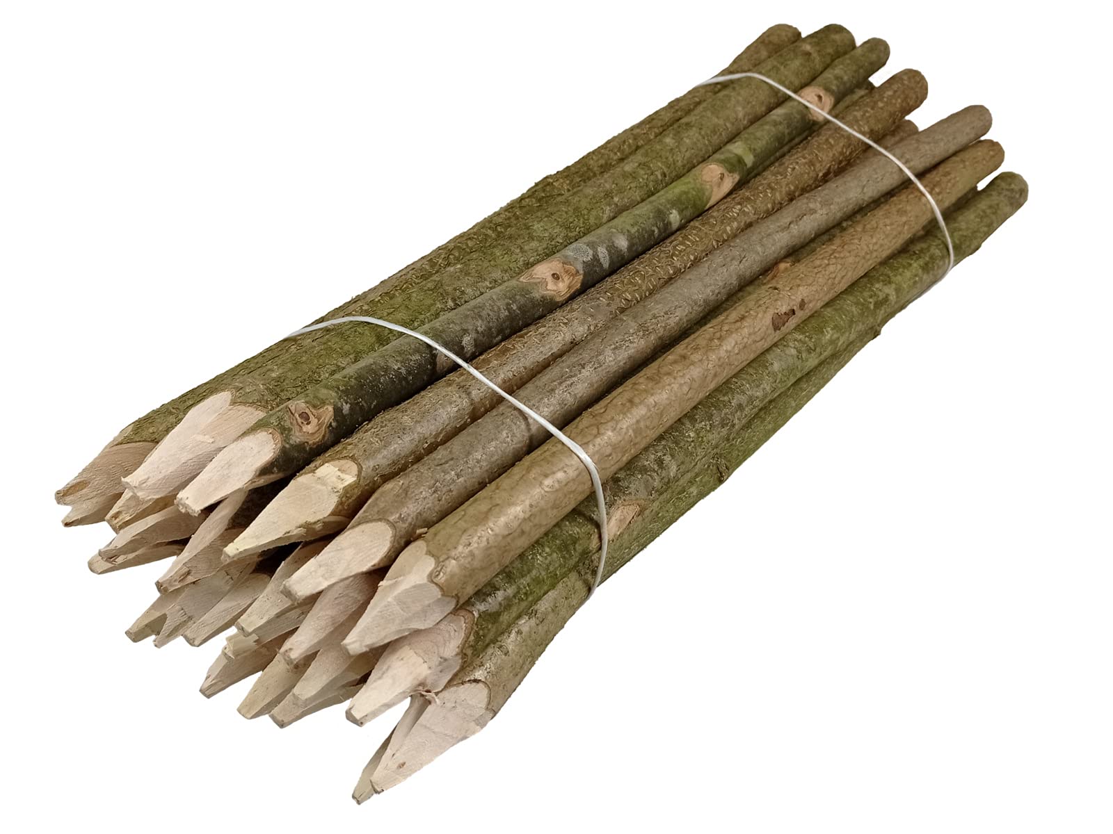 Pali per recinzione 25 pezzi naturali - Pali arrotondati con tassello, legno di noce, recinzione da giardino - H 100 cm
