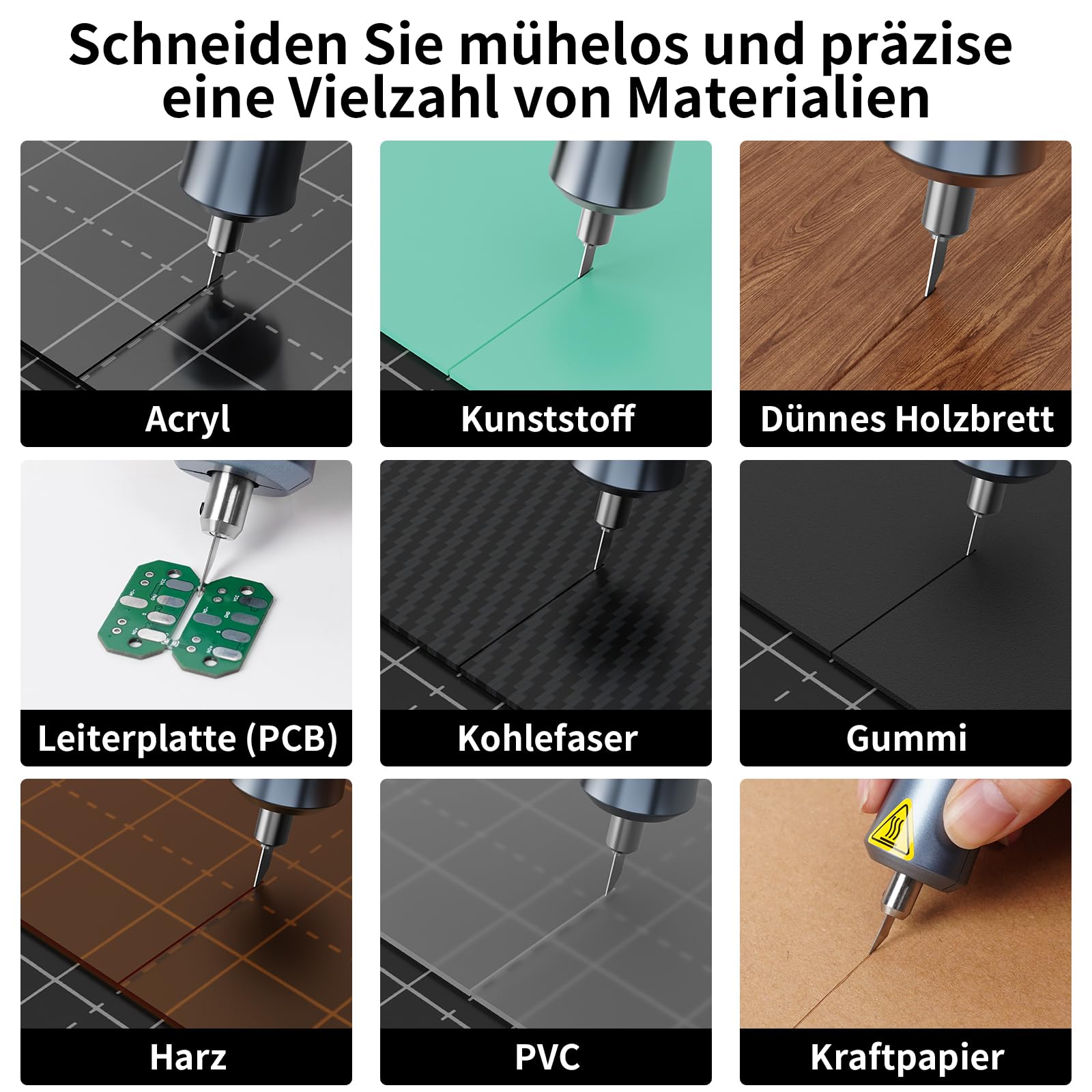 Ultraschallmesser U1 40W 40000Hz | Ultraschallschneider für präzise Schnitte an Leder, Holz, Plastik, Stoff und Karton, passend für DIY Projekte