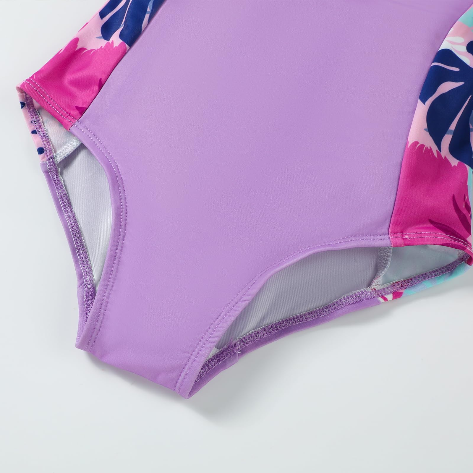 U·nikaka Baby Girls One Piece Swimsuits with Boyshorts Toddler Bathing Suit Little Girls Swimsuits Summer Swimwear 2-6Y Purple