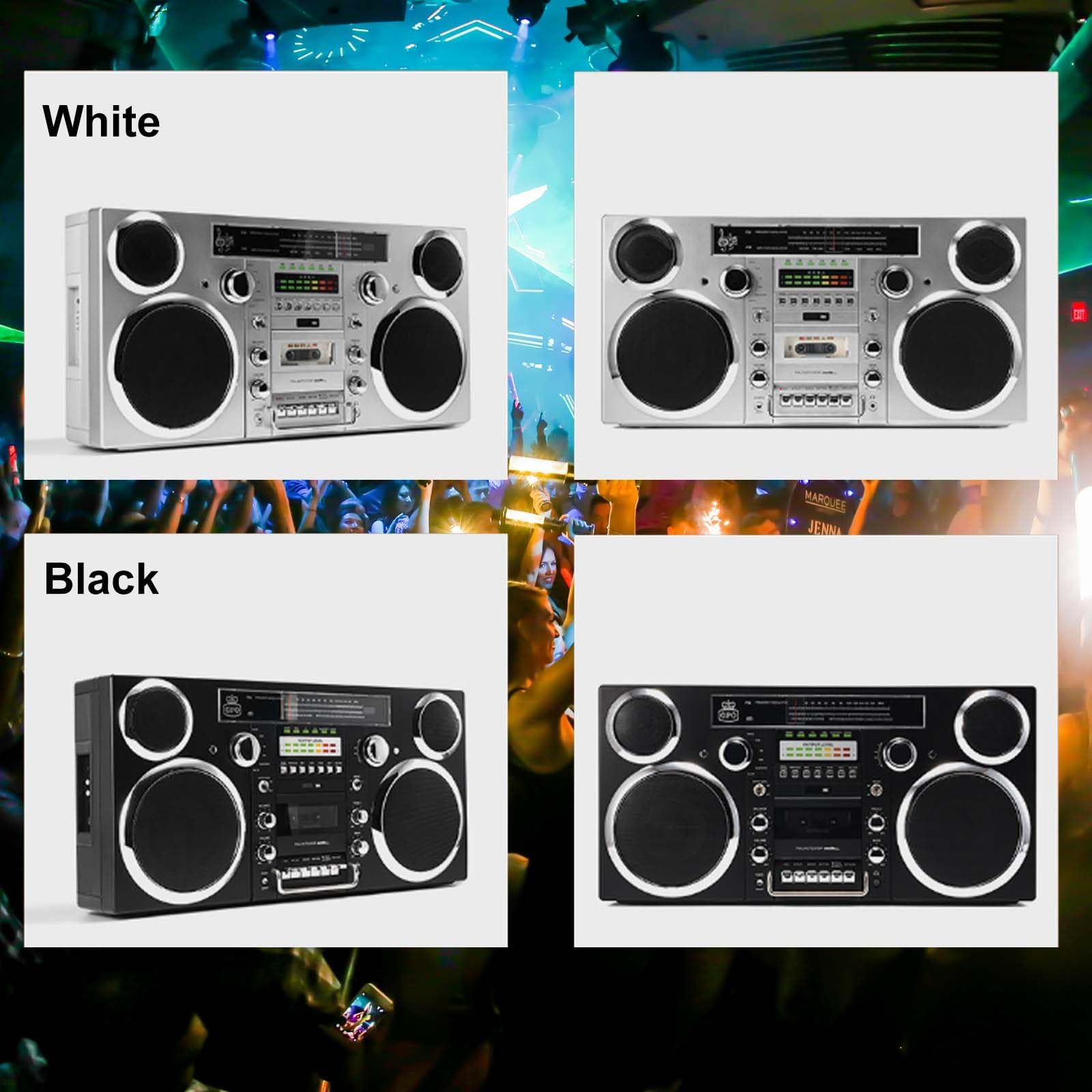 Boom Box Cd, Magnetofon/Magnetofon Kasetowy, Am/Fm, Usb, Wbudowany Akumulator, ObsłUga PołąCzeń Telefonicznych W Promieniu 10 M,White