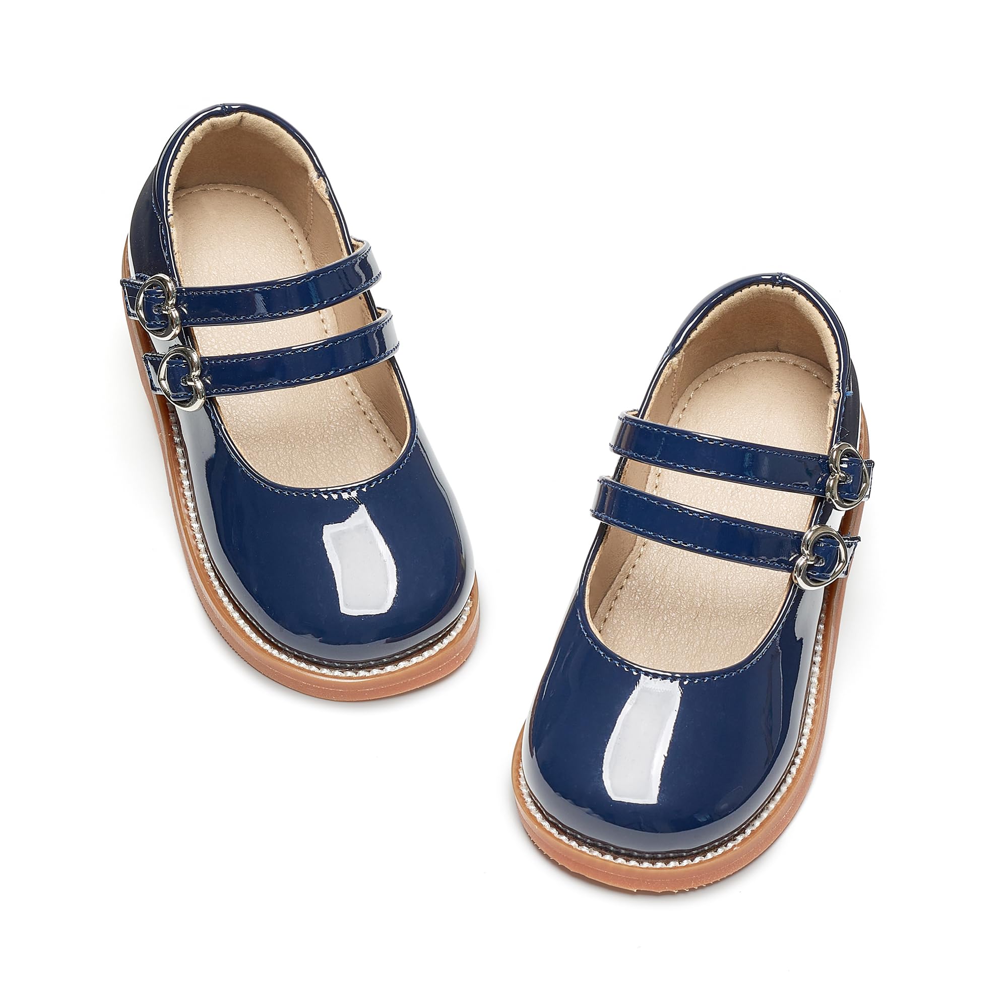 GINFIVE Toddler Girls Mary Jane School Oxford Dress Flat Shoes for Wedding