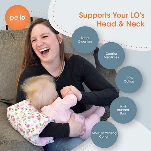 Miniatura 3 de Pello Comfy Cradle - Almohada de brazo de lactancia, almohada de apoyo para la cabeza para lactancia materna y biberón, apta para viajes y lavable,