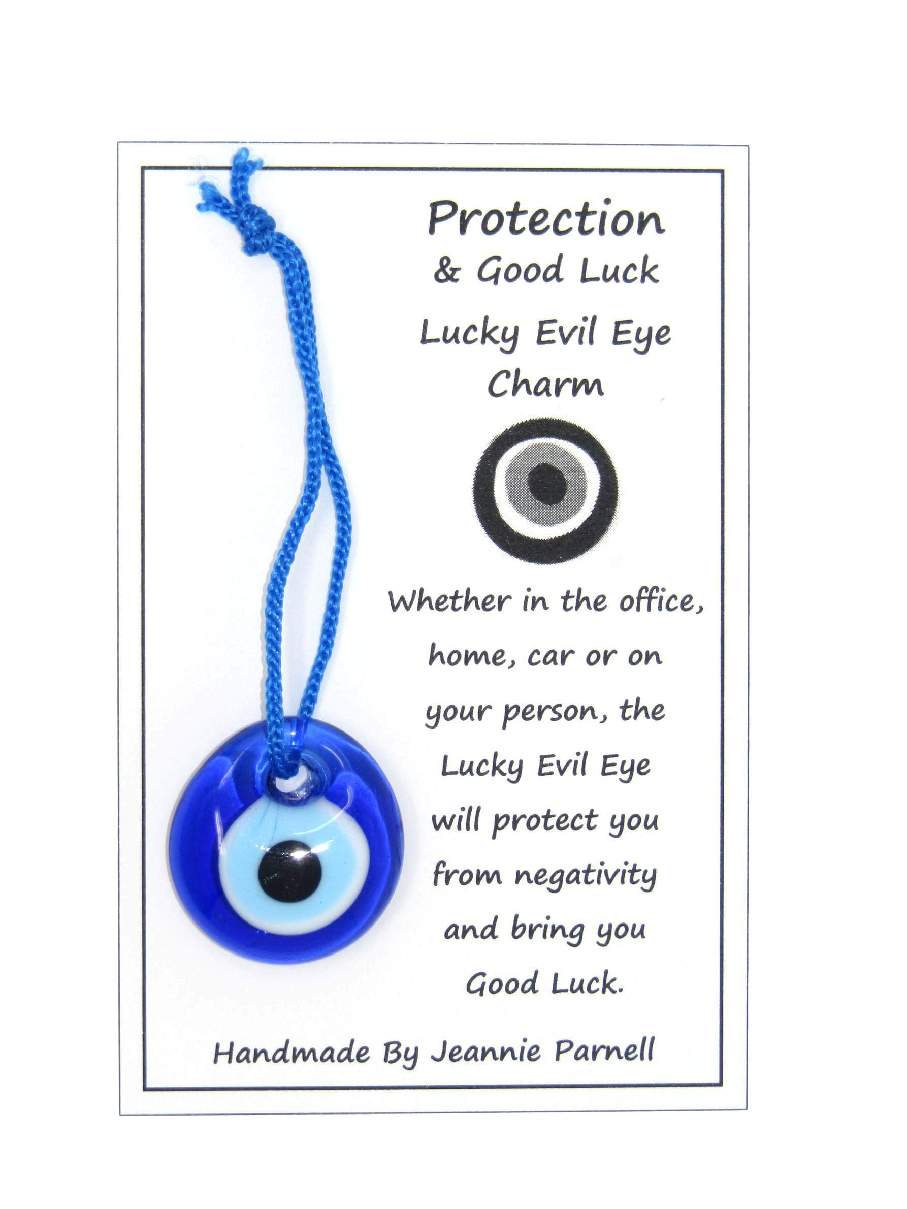 Jeannieparnell Z191 Carded Lucky Evil Eye Nazar Boncuk Hanging Charm - Good Luck & Protection Handmade Unique Gift
