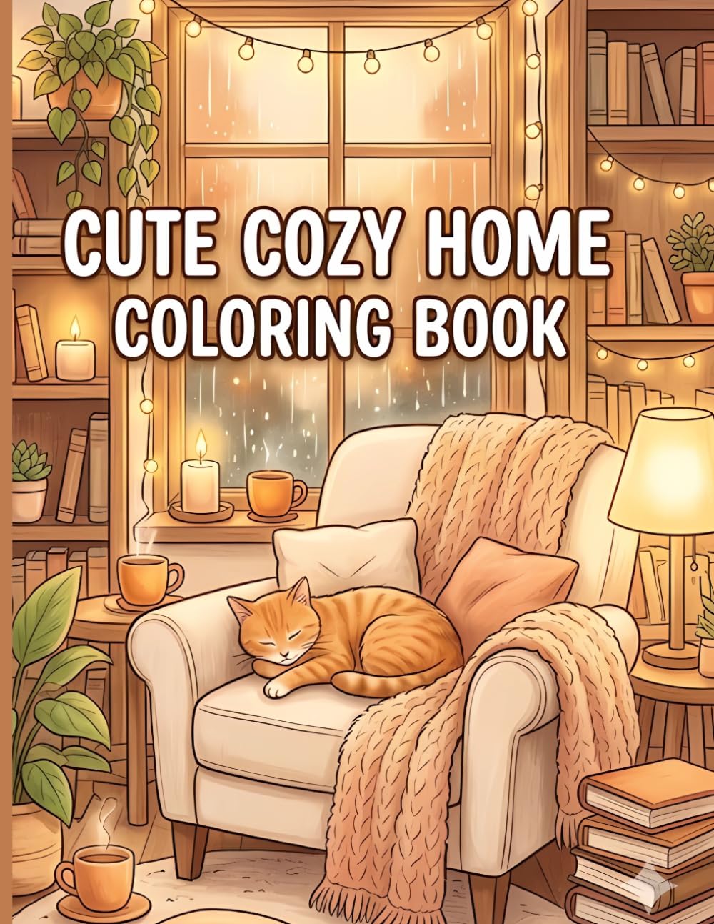 Cute Cozy Home Coloring Book: Fun & Relaxing Bold and Easy Designs for Kids, Teens & Adults | Stress Relief & Cozy Everyday Scenes