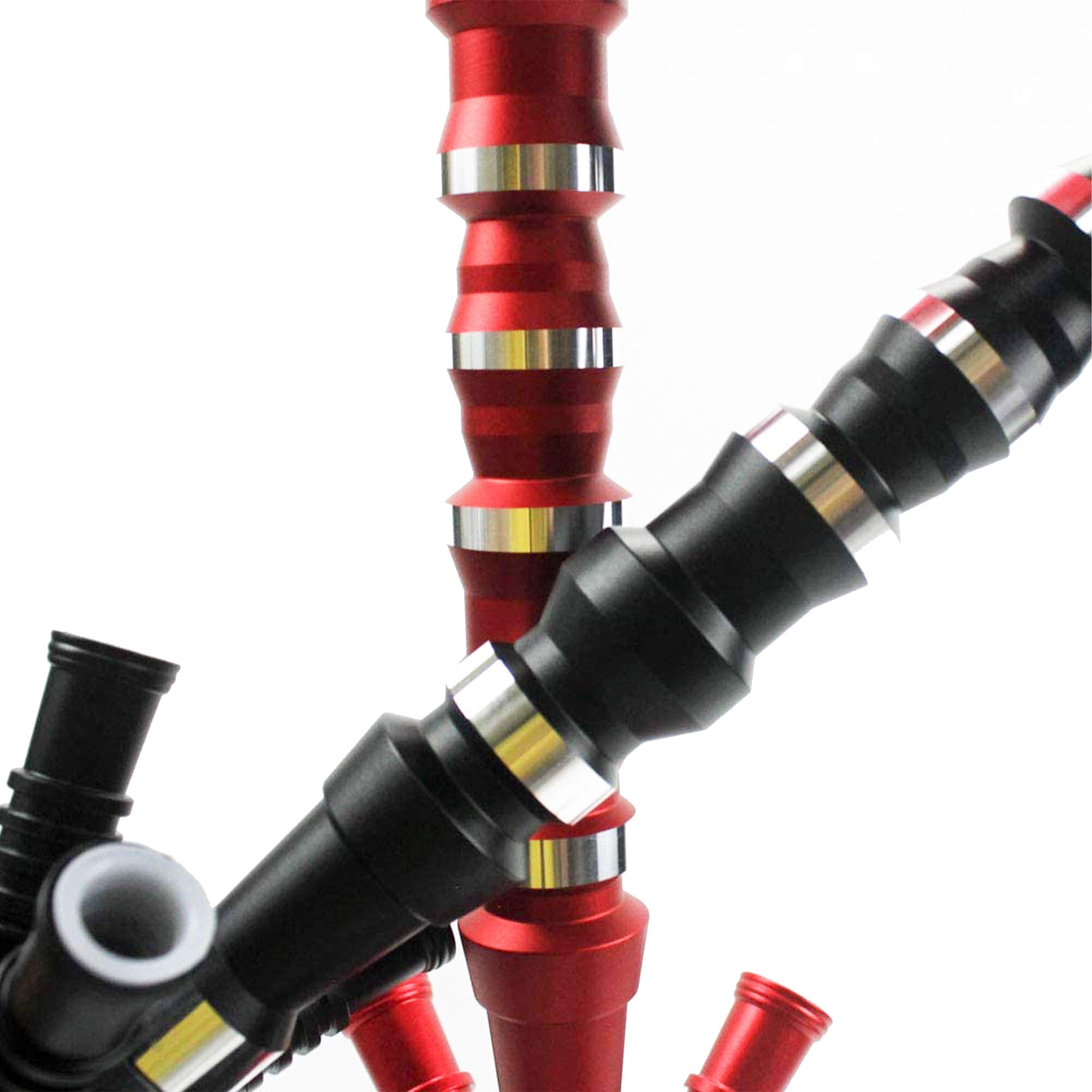 Juego Completo Hookah Shisha 30" 4 Mangueras Vástago Medio Desmontable Jarrón Vidrio Cuenco Arcilla Carbón Pinzas para Carbón Cubiertas Papel Aluminio para Fiestas Casa