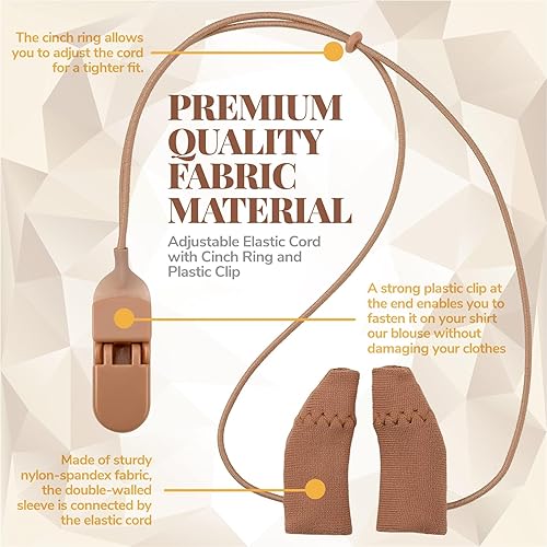Miniatura 5 de Protectores y clips para audífonos (paquete de 2) Cubierta de tela con cable con cierre para proteger de la suciedad, el polvo, el sudor y la