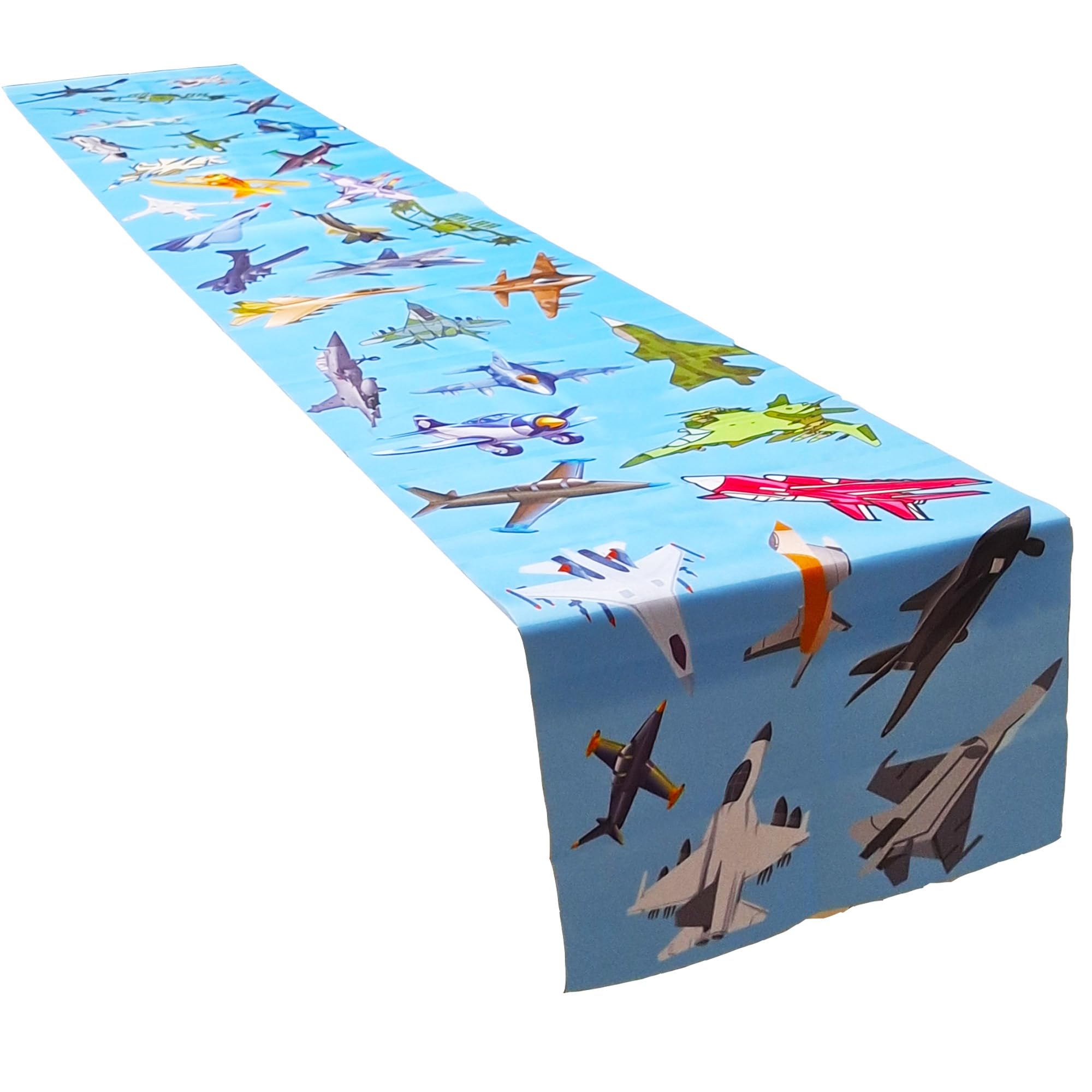 PIBIPAID Fighter Table Runner for Military Airplane Aircraft Fighter Jet Plane Party Favors Supplies Decorations Table Cover