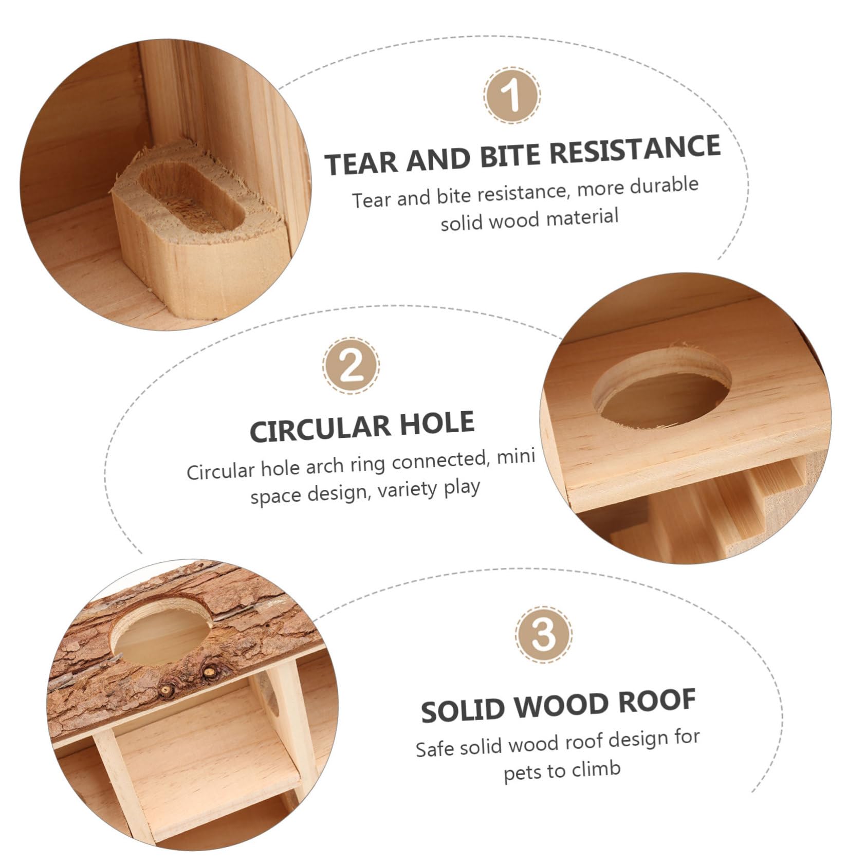 FOMIYES Laberinto de Madera para Hámster, Juguete de Entrenamiento | Diseño de Mini Espacio, Resistencia al Desgarro y Mordida, Agujero Circular y Arco Anular