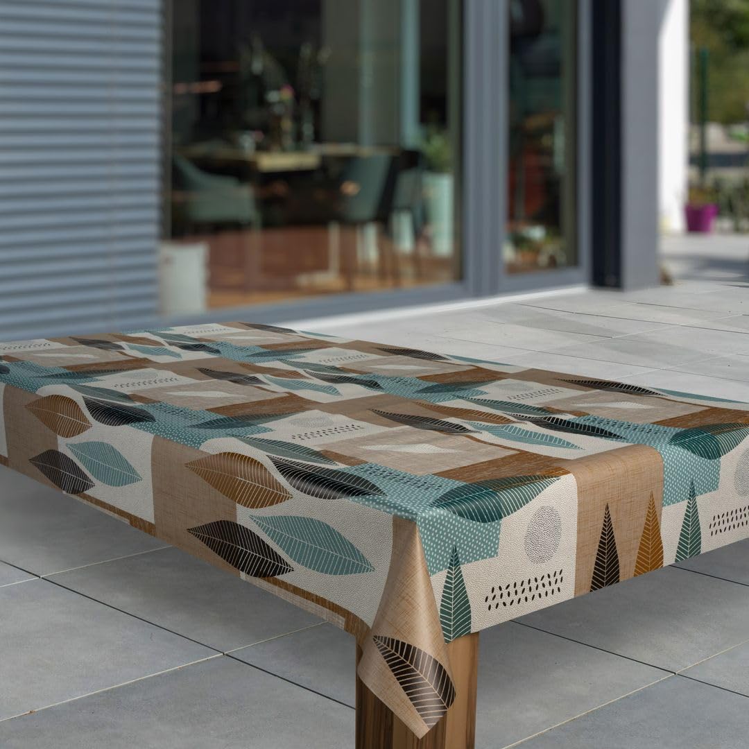 Wachstuch-Tischdecke Beige Geprägt – Abwaschbar, Wasserabweisend, Perfekt Für Garten & Küche