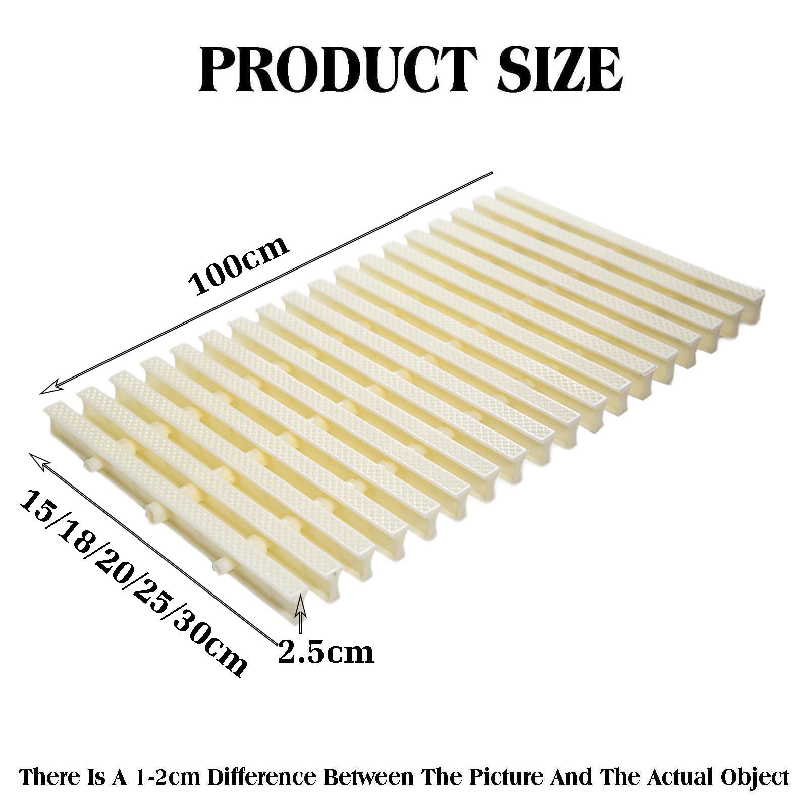 Genérico Rejilla Flexible para desagüe - Rejilla empalmable para canalones con Textura romboidal para aceras y cercas de jardín - 4 Piezas (18 x 100 cm) - Cubierta Resistente para desagüe
