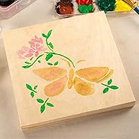 Vista 6 de ZOENHOU 10 tableros de lienzo de madera de 8 x 8 pulgadas, lienzo de madera cuadrado sin terminar, paneles de madera acunados para pintar, verter