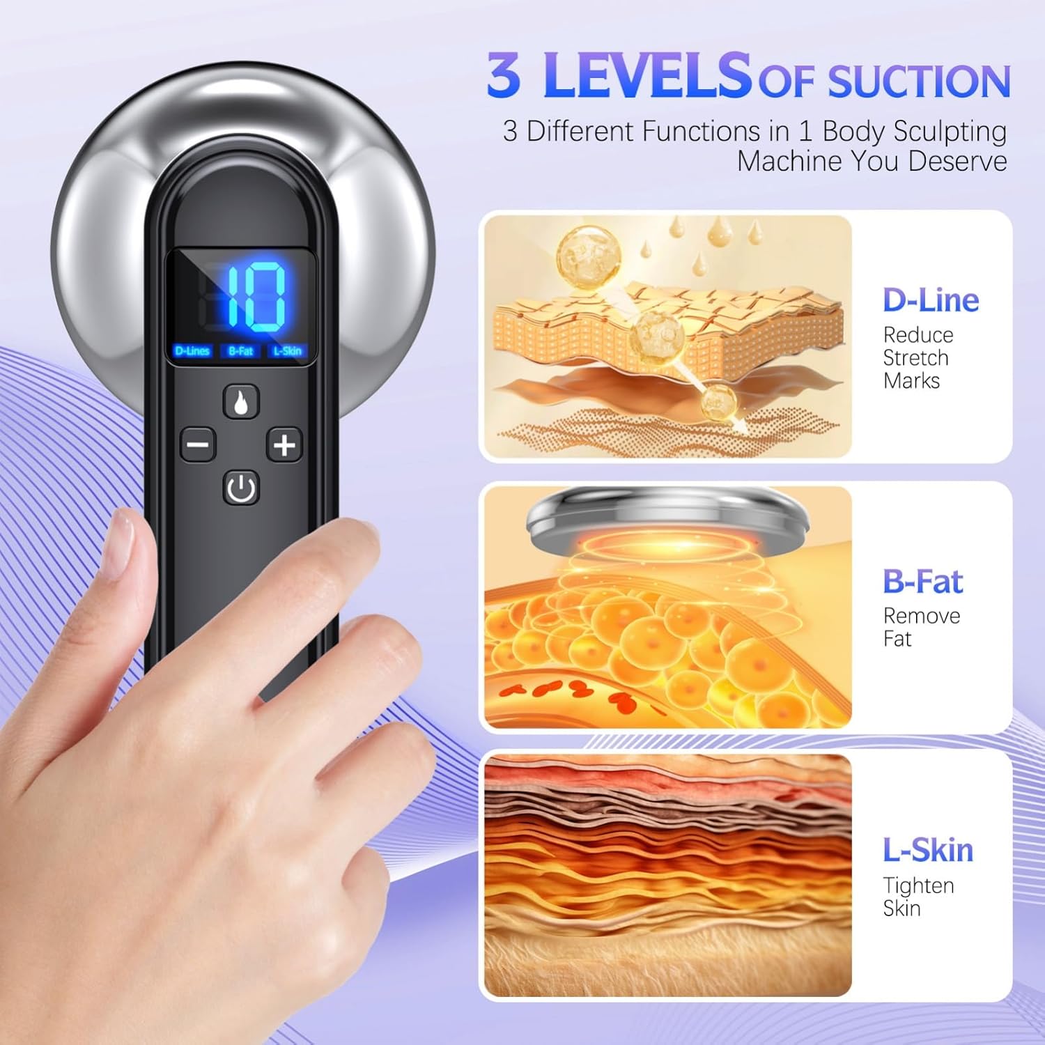 COMEBY Body Sculpting Machine - Professional Handheld Cordless Cellulite Massager - Suitable for Belly, Neck, Legs, Hip, Arms - Image 2